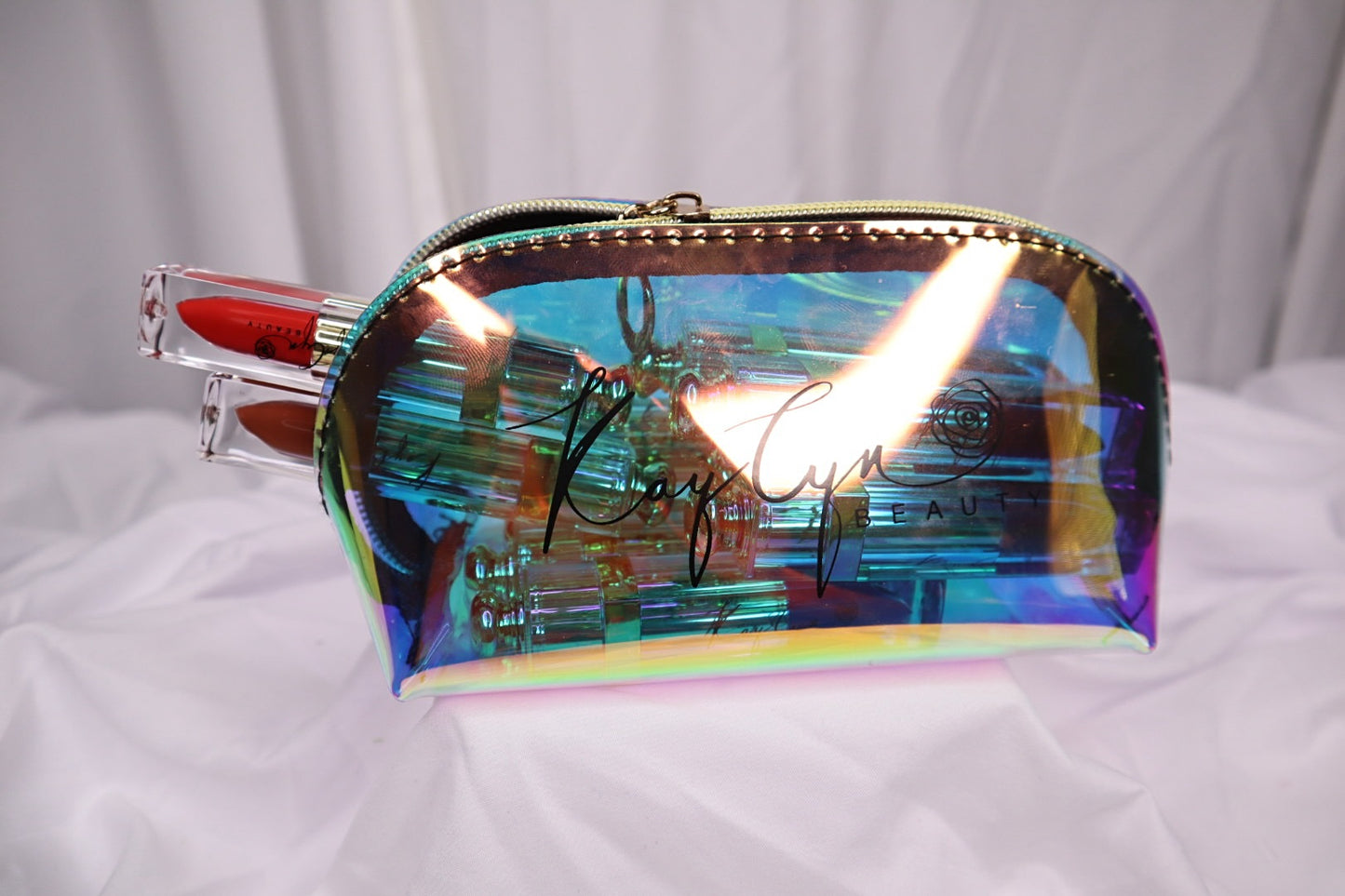 CLEAR HOLOGRAPHIC MAKEUP BAG